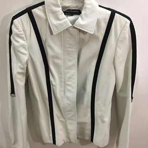 New Adrienne Vittadini white leather jacket